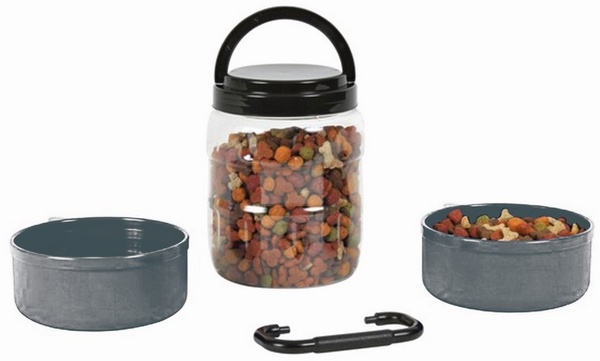 Comedero/bebedero de Viaje Gris 1.5l